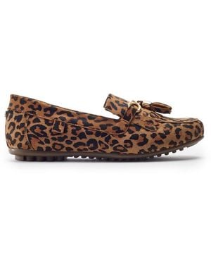 Moda In Pelle Essana Leopard Suede - Brown