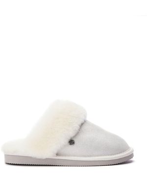 Moda In Pelle Nightfall Metallic Suede - White