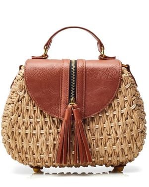 Moda In Pelle Ravello Bag Tan Raffia - Brown