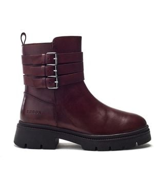 Shoon Sh Giddy Burgundy Leather - Purple