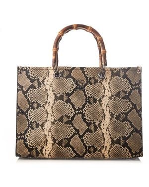 Moda In Pelle Marisa Bag Mono Snake Snake Print - Brown