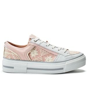 Moda In Pelle Button Textile - White