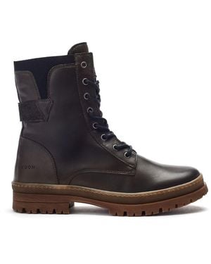 Shoon Sh Odcombe Khaki Leather - Blue