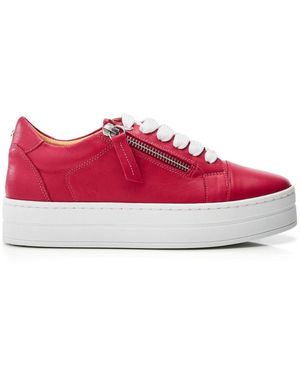 Moda In Pelle Abbiy Raspberry Leather - Red
