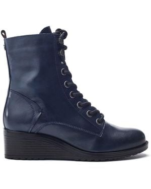 Moda In Pelle Bezzy Lace Up Leather - Blue