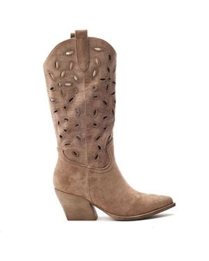 b.soleful Gloribel Camel Alcantara - Brown