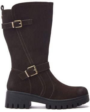 Moda In Pelle Farrar Dark Suede - Black