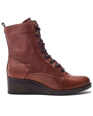 Moda In Pelle Bezzy Lace Up Leather - Brown