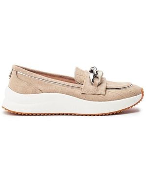 Moda In Pelle Sorrento Taupe Croc - Natural
