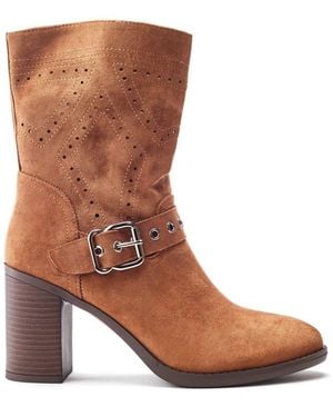 b.soleful Giullia Camel Alcantara - Brown