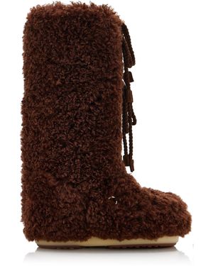 Moon Boot Icon Shearling Boots - Brown