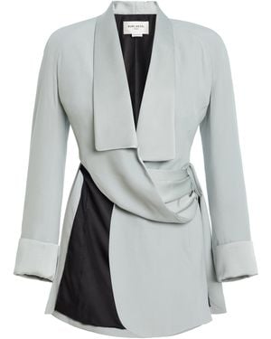Burc Akyol Draped Crepe Blazer - Grey