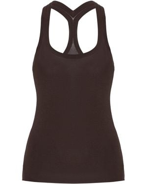 Brandon Maxwell The Raven Racerback Knit Tank Top - Brown