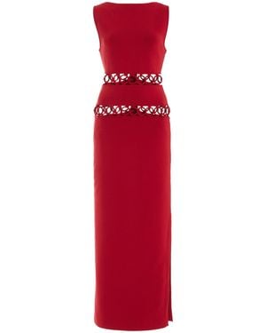 Cult Gaia River Cutout Knit Maxi Dress - Red