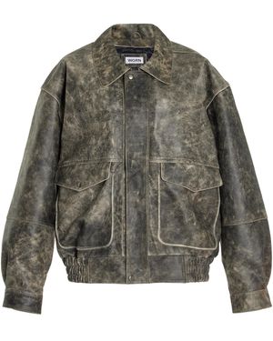 Worn Vintage Cora Leather Jacket - Green