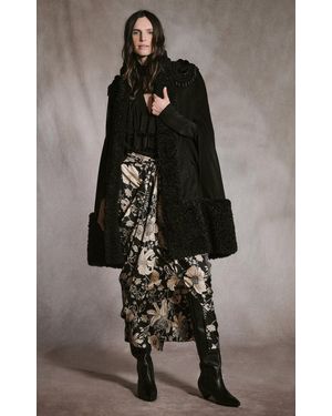 Johanna Ortiz Twilight Grove Cashmere-Blend Cape - Brown
