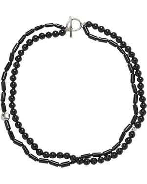 AGMES Willa Onyx Necklace - Metallic