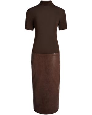 Christopher Esber Redux Ribbed Leather Dress - Brown