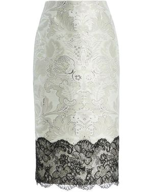 One/Of Beata Jacquard Lace Midi Skirt - White