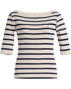 Citizens of Humanity Striped Cotton-Blend Boatneck Slim T-Shirt - White