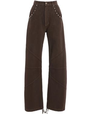 EB DENIM Frederic High-Rise Barrel Jeans - Brown