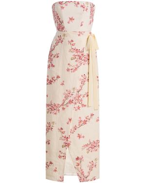 Agua Bendita Exclusive Cinefilo Cauca Linen Maxi Dress - Natural