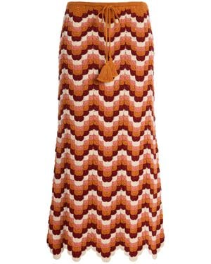 Escvdo Exclusive Rivieria Safi Cotton Maxi Skirt - Orange