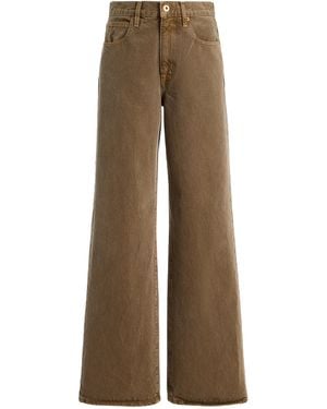 SLVRLAKE Denim Grace Rigid High-Rise Wide-Leg Jeans - Natural