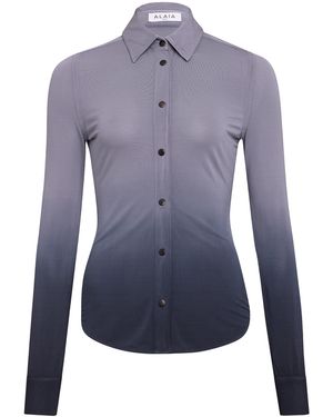 Alaïa Ombre Jersey Shirt - Blue