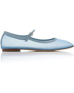 Aeyde Uma Mesh Mary Jane Flats - Blue