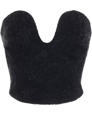Mara Hoffman Liya Organic Cotton Jacquard Bustier Top - Blue