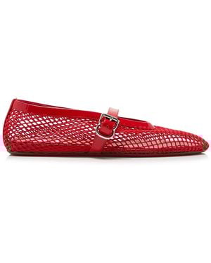 Alaïa Fishnet Ballet Flats - Red