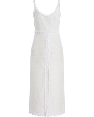 Giambattista Valli Floral Macrame Dress - White