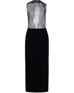 Brandon Maxwell The Delphine Panelled Silk Maxi Dress - Black