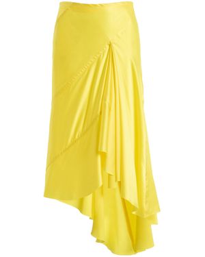 Zankov Conova Silk Midi Skirt - Yellow