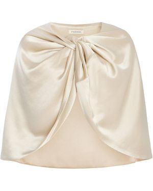 By Malene Birger Pinlos Twisted Satin Cape - Natural