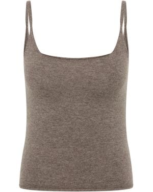St. Agni Slim Wool-Cashmere Tank Top - Brown