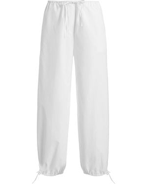 TOTEME Tie-Detailed Organic Cotton Trousers - White