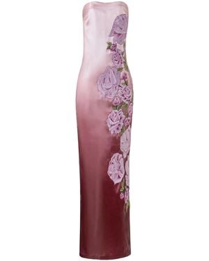 La Fuori Rose Armour Column Dress - Purple