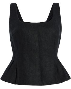 Posse Rosalie Linen Top - Black