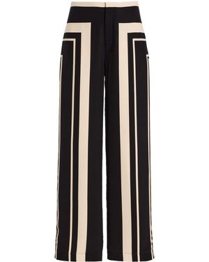 SIR. Pietra Silk Wide-Leg Trousers - Black