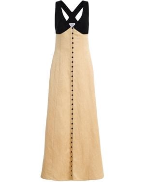 Rosie Assoulin Row; Row; Row Your Buttons Linen-Blend Maxi Dress - Natural