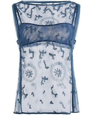 SIR. Leif Lace Top - Blue