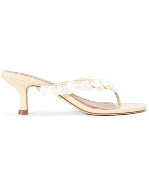 STAUD Freja Sequined Leather Sandals - White