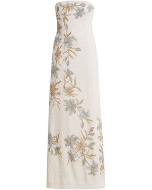 La Fuori Exclusive Bianca Moonlight Floral Midi Dress - Natural