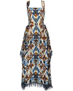 Lena Hoschek Medina Cotton Maxi Dress - Blue