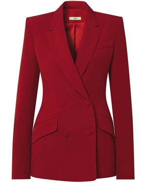 Safiyaa Wynnie Double-Breasted Tuxedo Jacket - Red