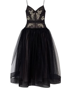 Erdem Embellished Bustier Cocktail Dress - Black