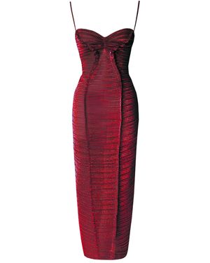 Georgia Hardinge Excusive The Element Ruched Midi Dress - Red