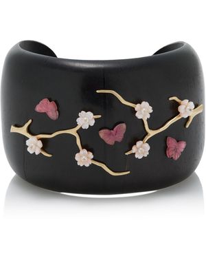 Annette Ferdinandsen Cherry Blossom 14K Multi-Stone Cuff - Black